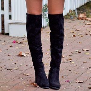 Sexy black over the knee boots from justfab